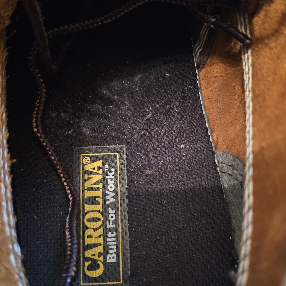 Men's Brown Leather Carolina Work Boots - Durable Steel Toe Non-slip Made In The - Picture 4 of 8
